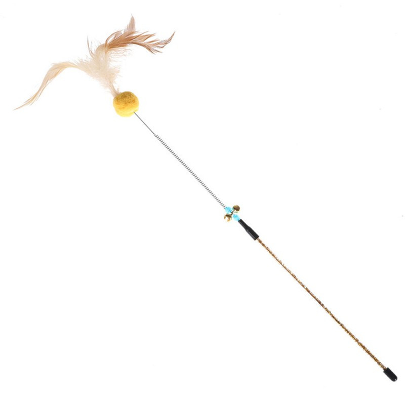 1db Új kisállat macska játék akril tavaszi szőrlabda ugrató toll bot tapadókorong csengőrugós egérrel macska kellékek kisállat termékek