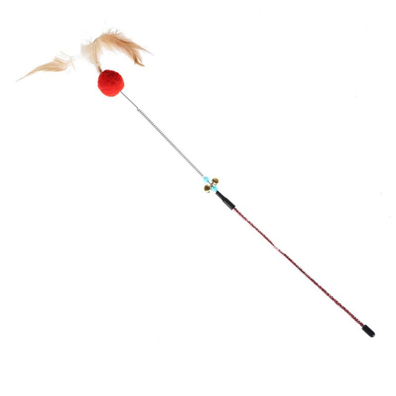 1db Új kisállat macska játék akril tavaszi szőrlabda ugrató toll bot tapadókorong csengőrugós egérrel macska kellékek kisállat termékek