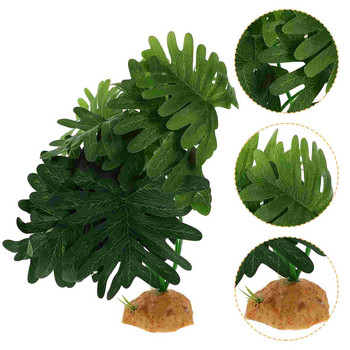 Зелен декор Фалшиви растения Местообитания на влечуги Гущер Терариум Декорации Орнаменти