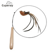 Kisállatjátékok Interaktív dróttollas harangok játék hosszú kötekedő macskabot játék cicapálca Horgászbot Acéldrót Vicces kismacskák kellékei