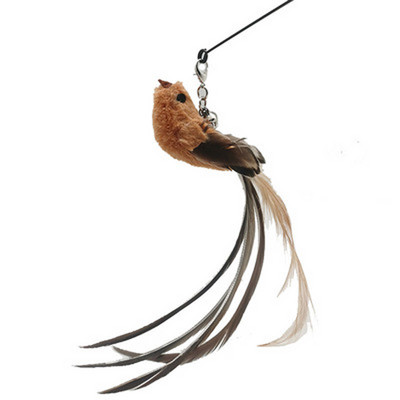 Kisállatjátékok Interaktív dróttollas harangok játék hosszú kötekedő macskabot játék cicapálca Horgászbot Acéldrót Vicces kismacskák kellékei