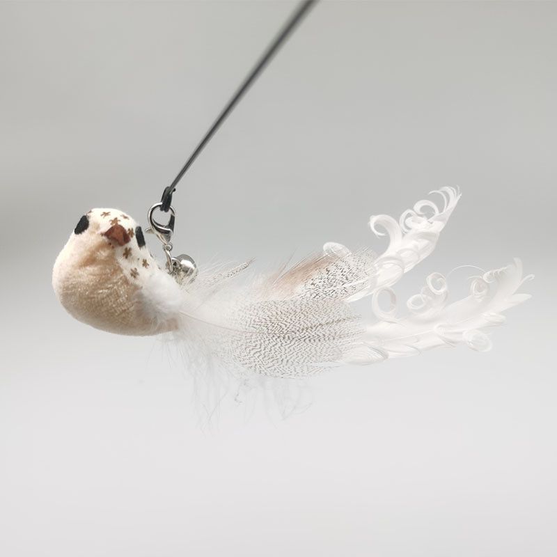 Kisállatjátékok Interaktív dróttollas harangok játék hosszú kötekedő macskabot játék cicapálca Horgászbot Acéldrót Vicces kismacskák kellékei