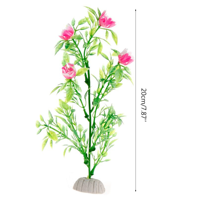 Zivju tvertņu akvārija plastmasas keramikas mākslīgā ūdens augu zāles dekorēšana Jauns W3JE