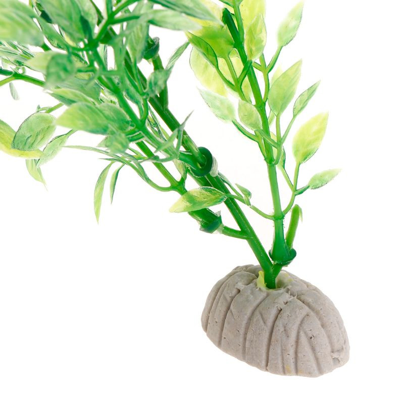 Zivju tvertņu akvārija plastmasas keramikas mākslīgā ūdens augu zāles dekorēšana Jauns W3JE