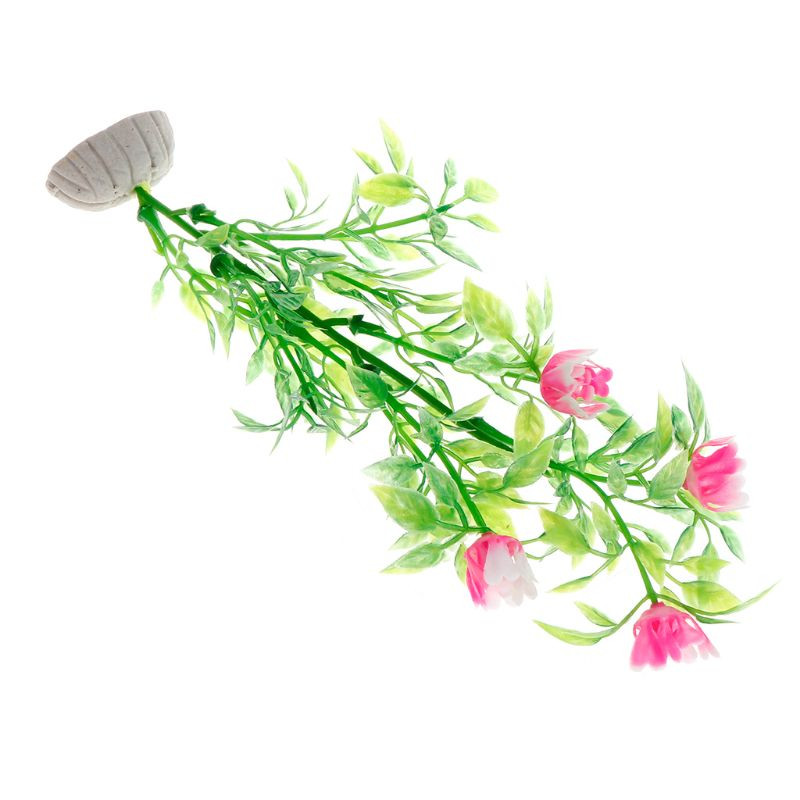 Zivju tvertņu akvārija plastmasas keramikas mākslīgā ūdens augu zāles dekorēšana Jauns W3JE