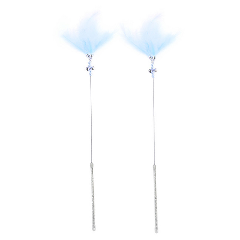 1 db macska ugrató toll játékok cica Vicces színes rúd macska pálca játékok műanyag kisállat macska játékok Interaktív bot kisállat macska kellékek