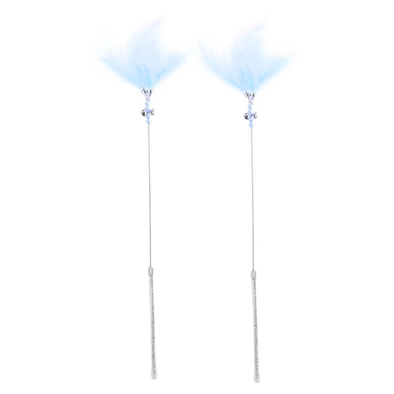 1 db macska ugrató toll játékok cica Vicces színes rúd macska pálca játékok műanyag kisállat macska játékok Interaktív bot kisállat macska kellékek