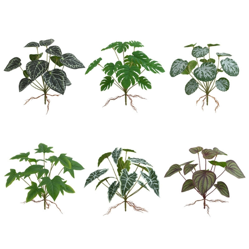 Hüllők Élőhely Dekor Mesterséges Lógó Növény Hüllő DzsungelPlant Akvárium A0KF