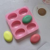 1 db 6 üreges ovális szilikon forma 3D kézzel készített szappan formák szappan szilikon formák tortadíszítő eszközök nem mérgező szappan forma szilikon