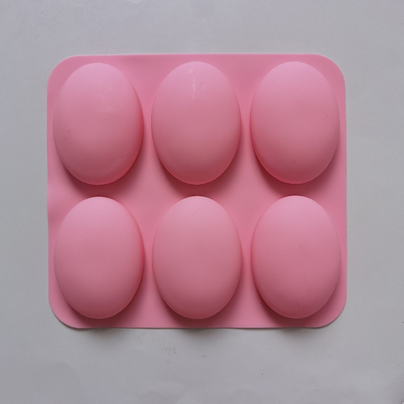 1 db 6 üreges ovális szilikon forma 3D kézzel készített szappan formák szappan szilikon formák tortadíszítő eszközök nem mérgező szappan forma szilikon
