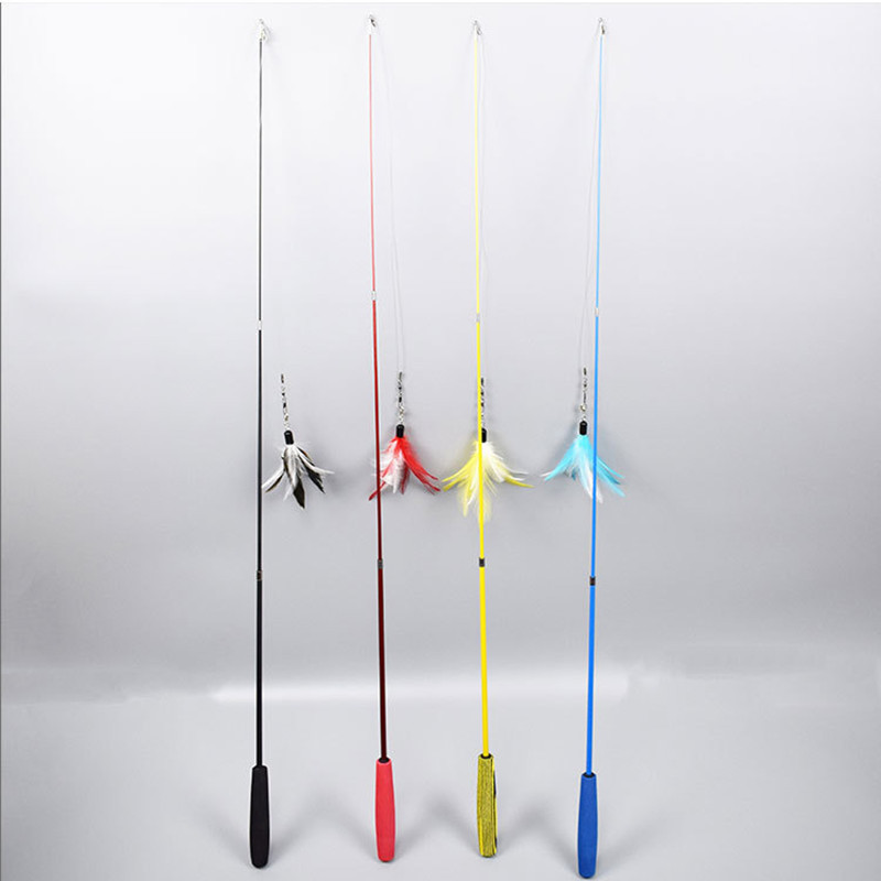 Behúzható macska toll pálca toll kötekedő macskajáték bot utántöltő interaktív elkapó kötekedő macska toll horgászbot vicces macska