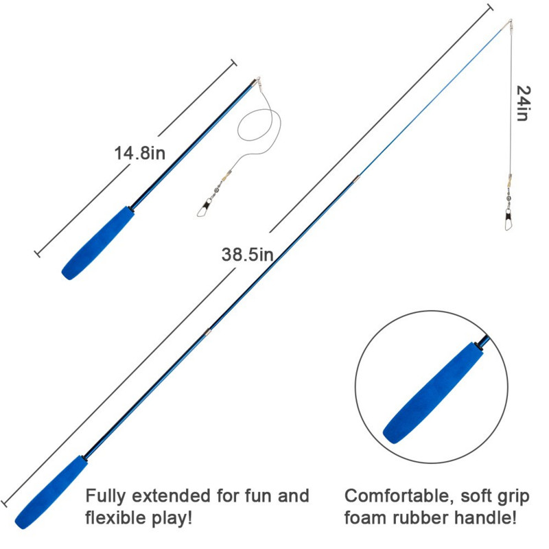 Behúzható macska toll pálca toll kötekedő macskajáték bot utántöltő interaktív elkapó kötekedő macska toll horgászbot vicces macska