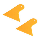 2X műanyag sárga autó ablakmatrica fólia kaparó gumibetét tisztítóeszköz 10,5x9,5 cm