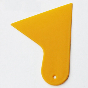 2X пластмасов жълт автоматичен стикер за прозорци на кола Филм за стъргало Инструмент за почистване на ракела 10,5X9,5 см