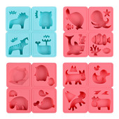 4 üreges rajzfilm alakú szappanforma szilikon forma barkácsoláshoz kézzel készített szappankészítéshez állatokhoz madár kutya macska bagoly disznó kacsa bálna tigris