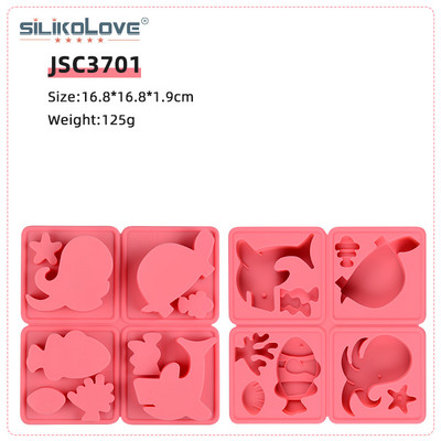 4 üreges rajzfilm alakú szappanforma szilikon forma barkácsoláshoz kézzel készített szappankészítéshez állatokhoz madár kutya macska bagoly disznó kacsa bálna tigris