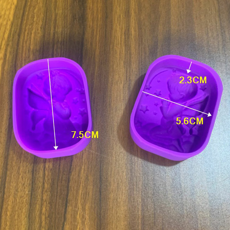 Gyertyaforma fiú angyal/lány angyal fondant torta díszítő szilikon barkács kézzel készített szappanforma lila