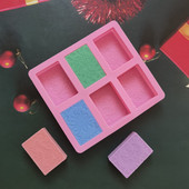 6 üreges szilikon szappanforma négyzet alakú téglalap alakú, kézzel készített szappanforma szappankészítéshez virágmintás eszközök