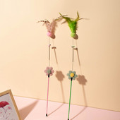 Cats Teaser interaktív játékrúd Vicces cica macska teaser interaktív játékrúd csengővel és tollas játékokkal kisállat macskáknak játékbot