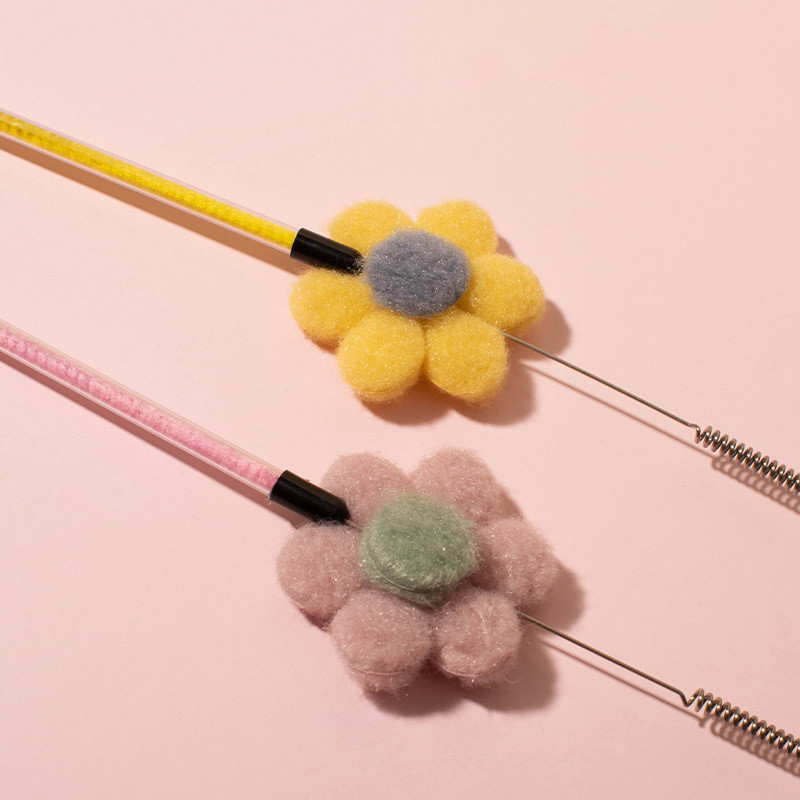 Cats Teaser interaktív játékrúd Vicces cica macska teaser interaktív játékrúd csengővel és tollas játékokkal kisállat macskáknak játékbot