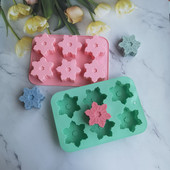 6 üreges karácsonyi hópehely formájú szilikon tortaforma sütés díszítő forma barkács kézzel készített csokoládé szappan forma