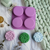 4 üreges szilikon forma Virágszappan forma barkácsolás kézzel készített szappanforma Kézzel készített csokoládé keksz torta dekoráció sütőformához kézműves