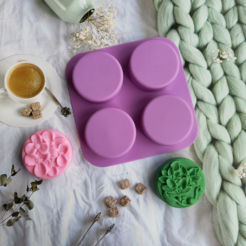 4 üreges szilikon forma Virágszappan forma barkácsolás kézzel készített szappanforma Kézzel készített csokoládé keksz torta dekoráció sütőformához kézműves