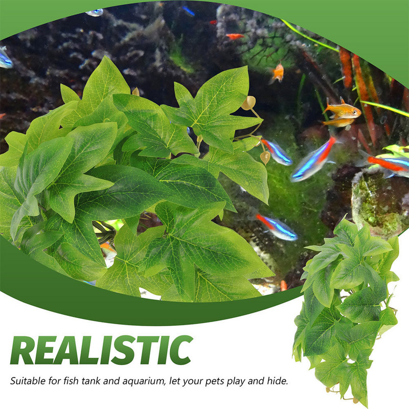 Tapadókorongok Lógó Növények Élethű medálok Hüllők Dekoráció Hamis Akvárium Terrárium Faux Beltéri