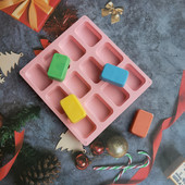 12 üreges szilikon forma szappankészítéshez Sima szappanforma, téglalap, barkácsolás, kézzel készített szappanforma tálcás forma