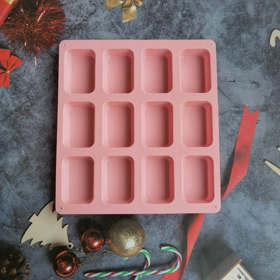 12 üreges szilikon forma szappankészítéshez Sima szappanforma, téglalap, barkácsolás, kézzel készített szappanforma tálcás forma