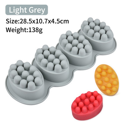 4 cellás 3D ovális alakú szilikon szappan formák Masszázs terápiás rúd formakészítő eszközök barkács kézzel készített szappanok gyanta kézművesség