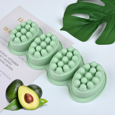 4 cellás 3D ovális alakú szilikon szappan formák Masszázs terápiás rúd formakészítő eszközök barkács kézzel készített szappanok gyanta kézművesség