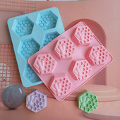 Szilikon forma kézzel készített szappan 6 részes méh alakú szilikon forma kézzel készített szappan forma házilag méhsejt barkács torta forma szappan formák