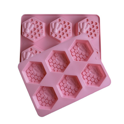 Szilikon forma kézzel készített szappan 6 részes méh alakú szilikon forma kézzel készített szappan forma házilag méhsejt barkács torta forma szappan formák