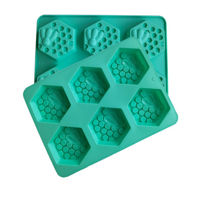 Szilikon forma kézzel készített szappan 6 részes méh alakú szilikon forma kézzel készített szappan forma házilag méhsejt barkács torta forma szappan formák