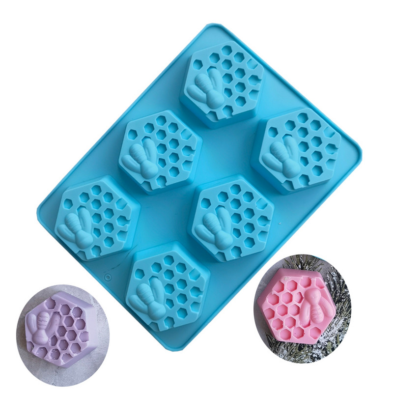 Szilikon forma kézzel készített szappan 6 részes méh alakú szilikon forma kézzel készített szappan forma házilag méhsejt barkács torta forma szappan formák