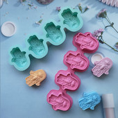 Új minta Lotus Bergamot Flower Kézzel készített szappan szilikon forma DIY Hand of Fatima tortaforma gyertya kristály epoxi forma torta eszköz