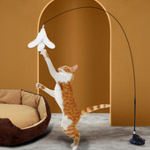 Kihangosító macskajátékok Interaktív játék ugrató pálca tapadókorongos játék macskatollhoz Kisállatjátékok Balekjátékszerek Cicatermékek