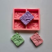 Szilikon formák kézművességhez 3D hullám szilikon kézzel készített forma szappan forma barkácsolás aromás virágforma csokoládé virág téglalap alakú forma