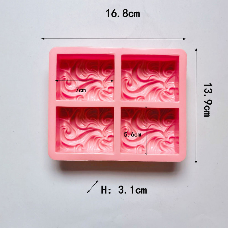 Szilikon formák kézművességhez 3D hullám szilikon kézzel készített forma szappan forma barkácsolás aromás virágforma csokoládé virág téglalap alakú forma