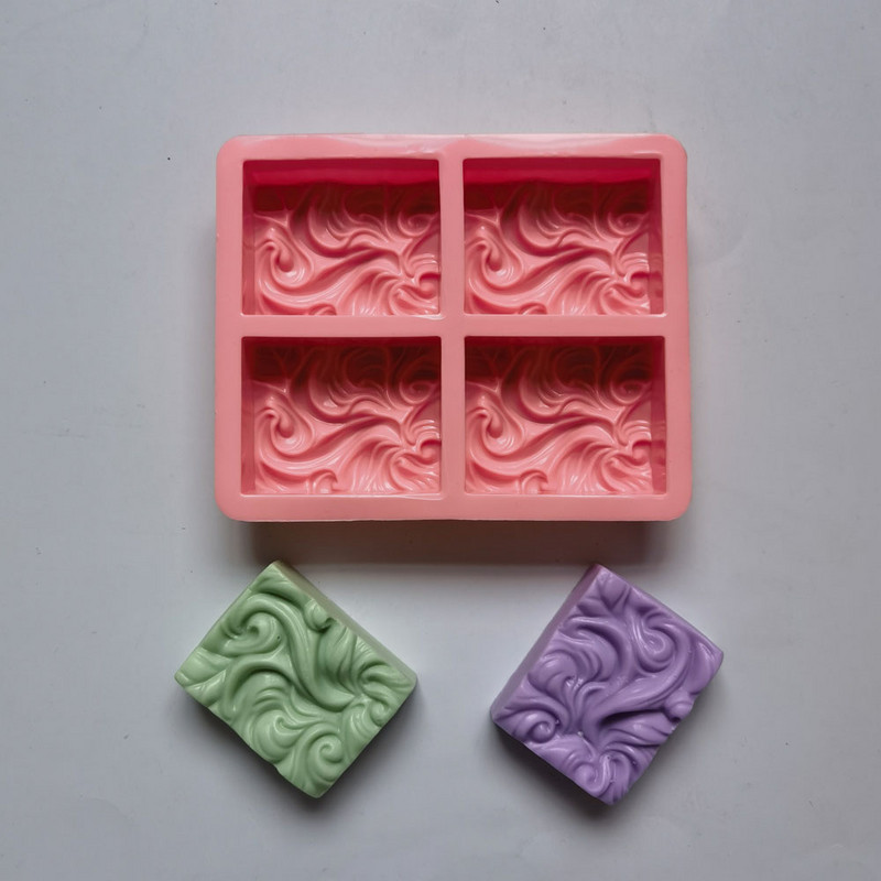 Szilikon formák kézművességhez 3D hullám szilikon kézzel készített forma szappan forma barkácsolás aromás virágforma csokoládé virág téglalap alakú forma