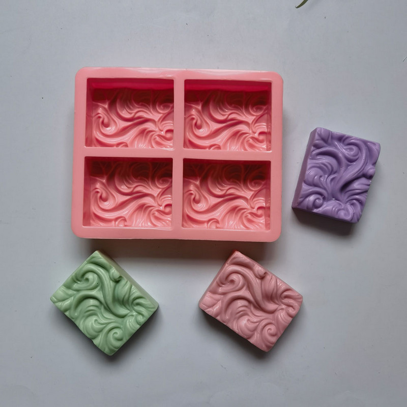 Szilikon formák kézművességhez 3D hullám szilikon kézzel készített forma szappan forma barkácsolás aromás virágforma csokoládé virág téglalap alakú forma