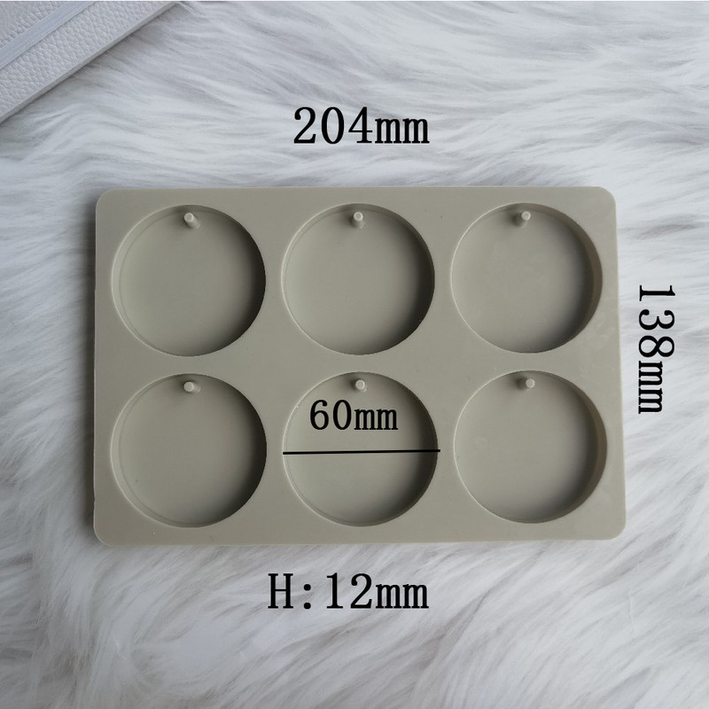 Barkácsolás agyag aromaterápiás tabletták szilikon formák 6 lyukas kézműves függő díszek viasz formák kör alakú szappan gyertya formák kiegészítők