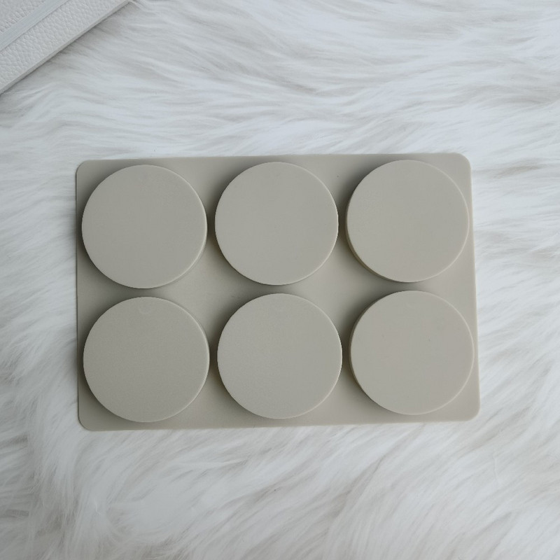 Barkácsolás agyag aromaterápiás tabletták szilikon formák 6 lyukas kézműves függő díszek viasz formák kör alakú szappan gyertya formák kiegészítők