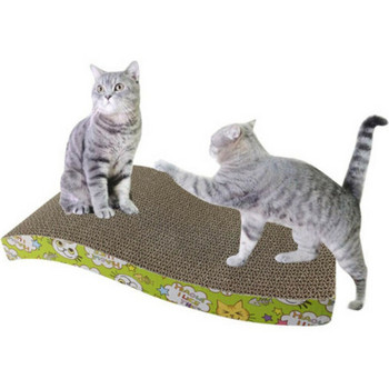 44x22CM Голяма домашна котка, драскаща велпапе, шлайфаща плоча с нокти + хартиена подложка от коча билка, рамка за катерене, подложка за стъргалка