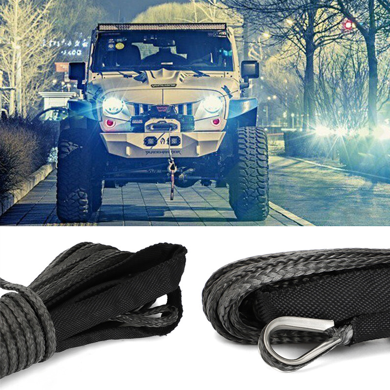1/4``, 50 láb 10000LBS szintetikus csörlő kötél vezeték Jeep Off Road 4WD ATV SUV UTV / SXS teherautó hajó szintetikus csörlő helyreállító kábel