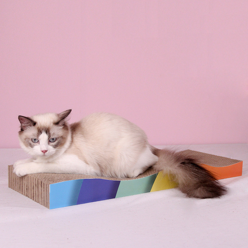 Macskajátékok Macskakarcoló deszka Karmos csiszoló Hullámpapír Macska kellékek Kopásálló karcoló kartonkaparó macskáknak