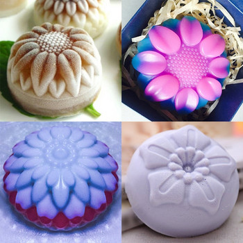 6 кухини във формата на цвете Силикон Направи си сам ръчно изработена сапунена свещ Форма за торта Консумативи 6 дупки Занаяти Ръчно изработена форма за сапун