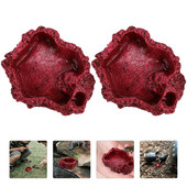 Állati tányér hüllő táplálék edények gyantás edény terráriumi etető díszíti teknősvíz