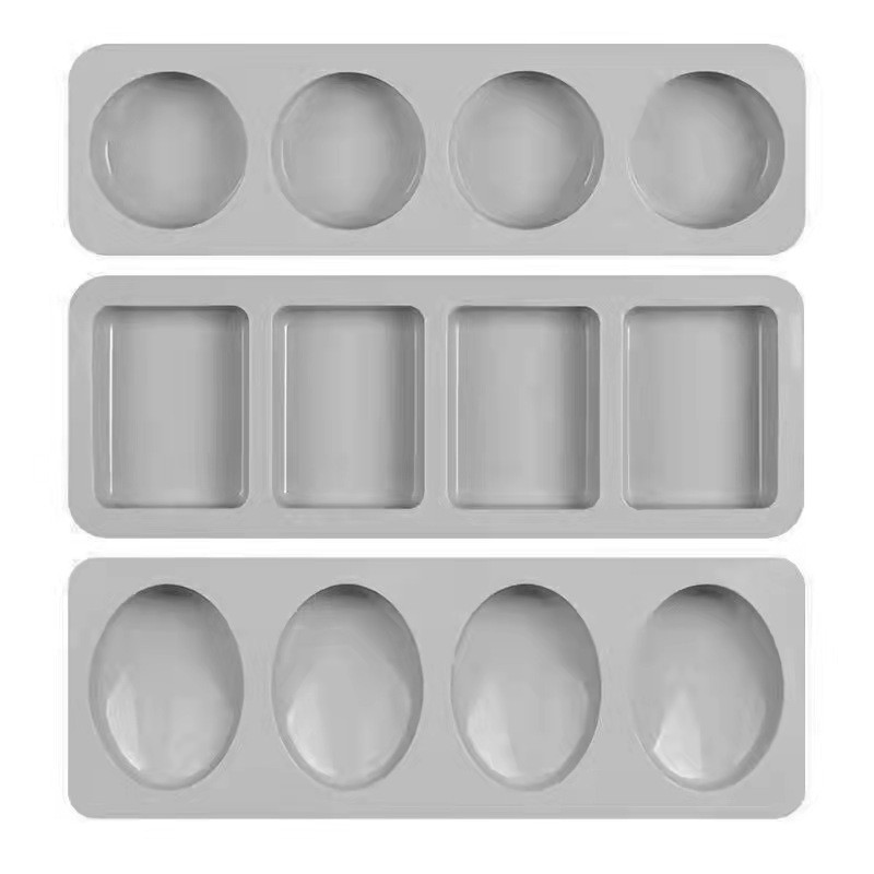 4 lyukú kerek szögletes szappan szilikon formák Ovel illatos gyertyaforma kézzel készített aromaszappan készítő eszközök sütőeszközök